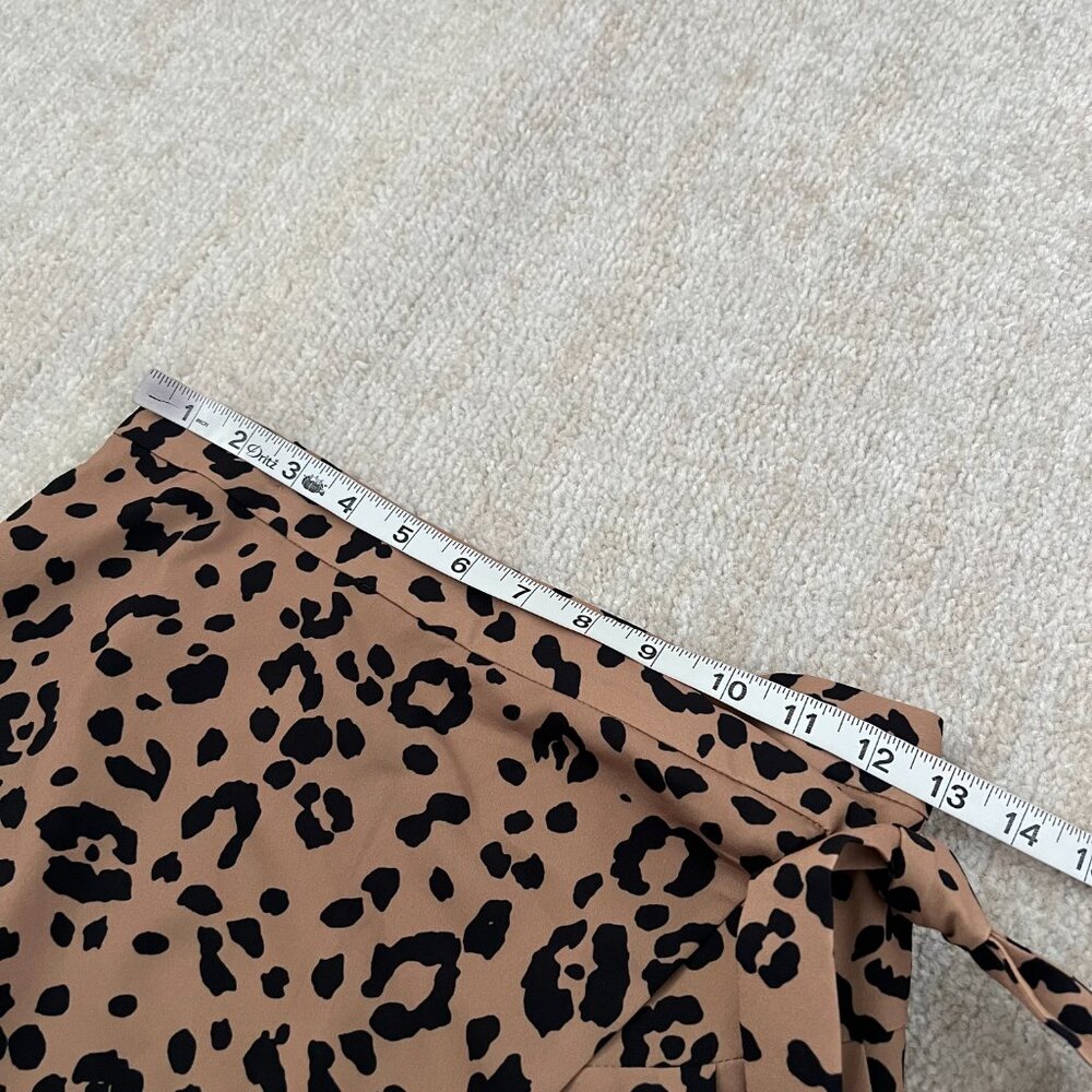 Lovers and Friends Marla Tan Leopard Animal Print Wrap Midi Skirt XXS - Picture 6 of 8